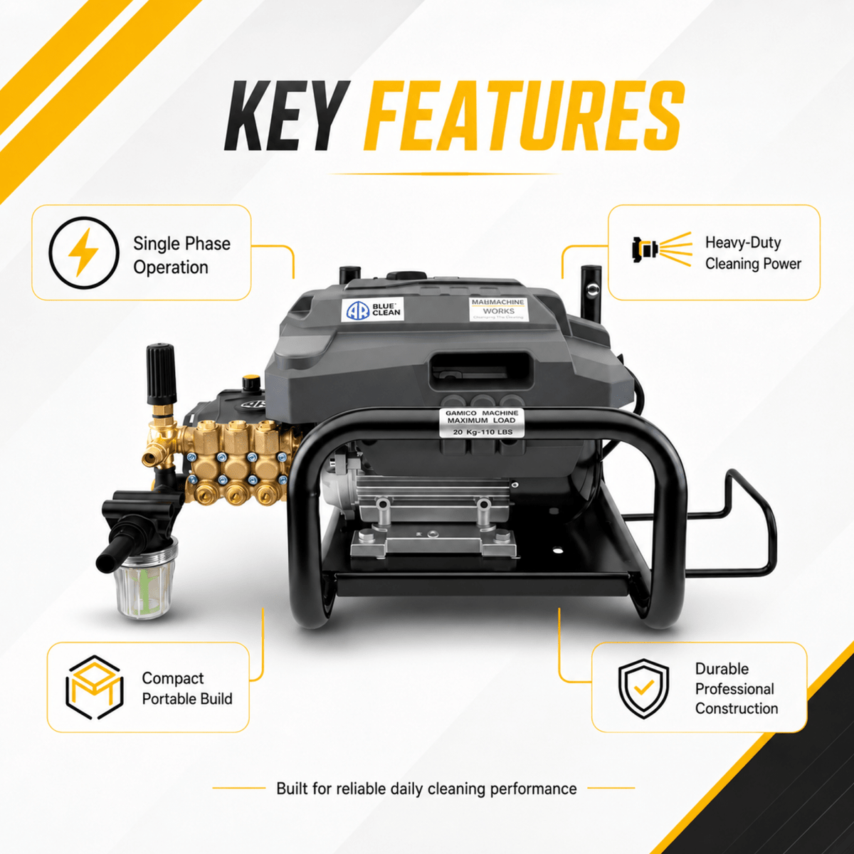 Manmachineworks HRC PRO 11.11 ET (single Phase) Car Washer - Detailing Essentials