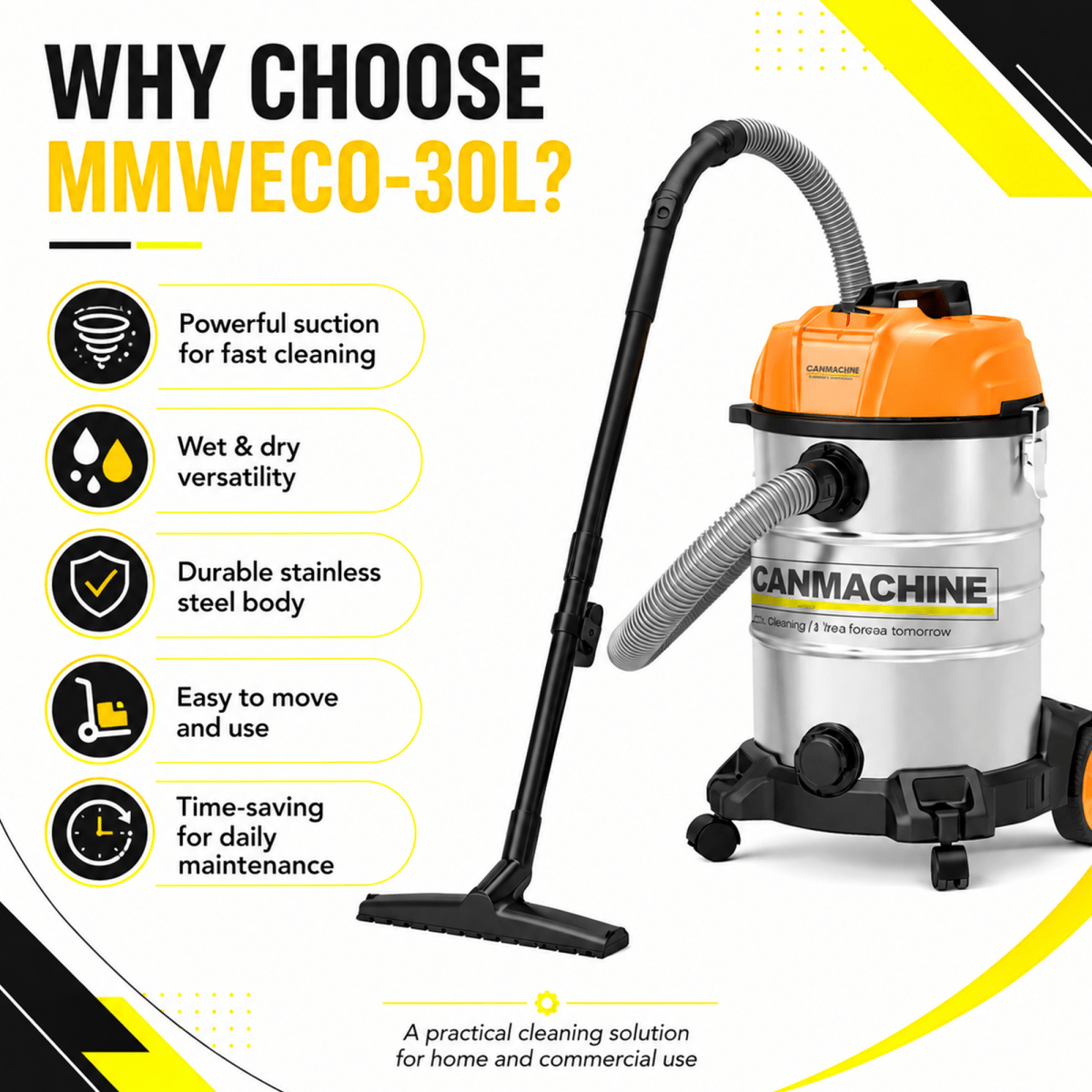 Manmachineworks MMWECO - 30L Wet And Dry Vacuum Cleaner - Detailing Essentials