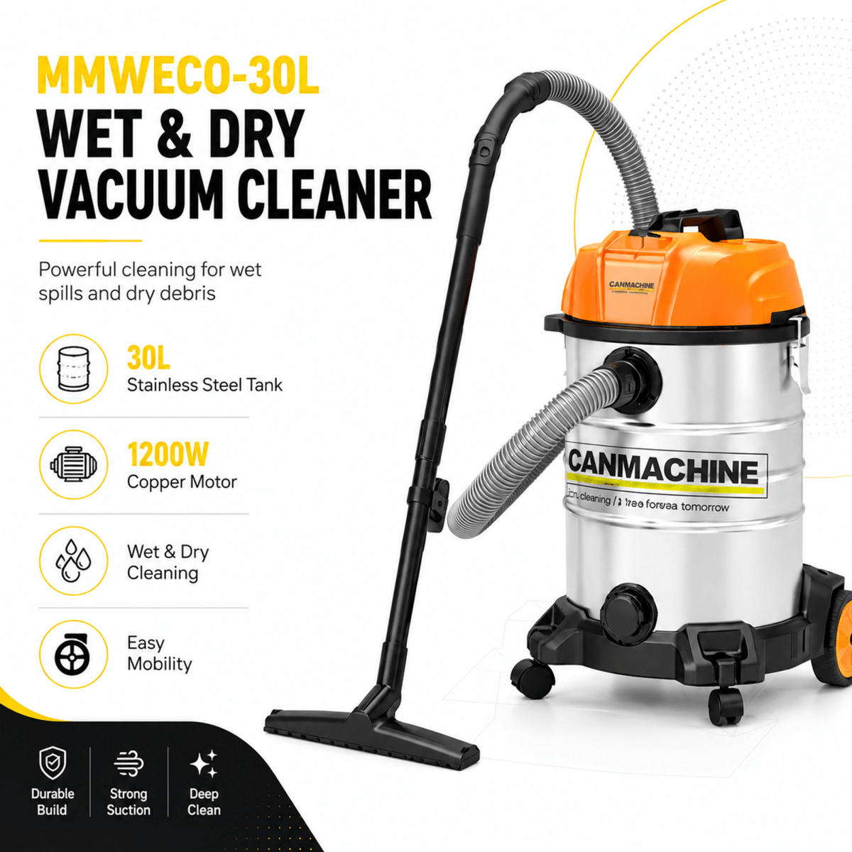 Manmachineworks MMWECO - 30L Wet And Dry Vacuum Cleaner - Detailing Essentials