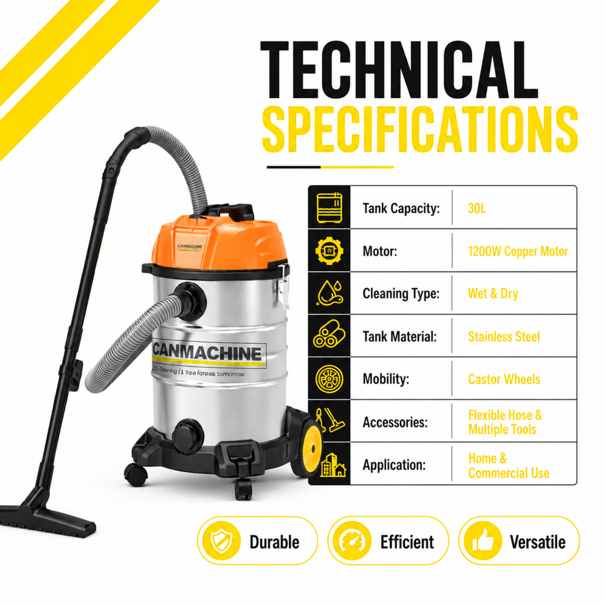 Manmachineworks MMWECO - 30L Wet And Dry Vacuum Cleaner - Detailing Essentials
