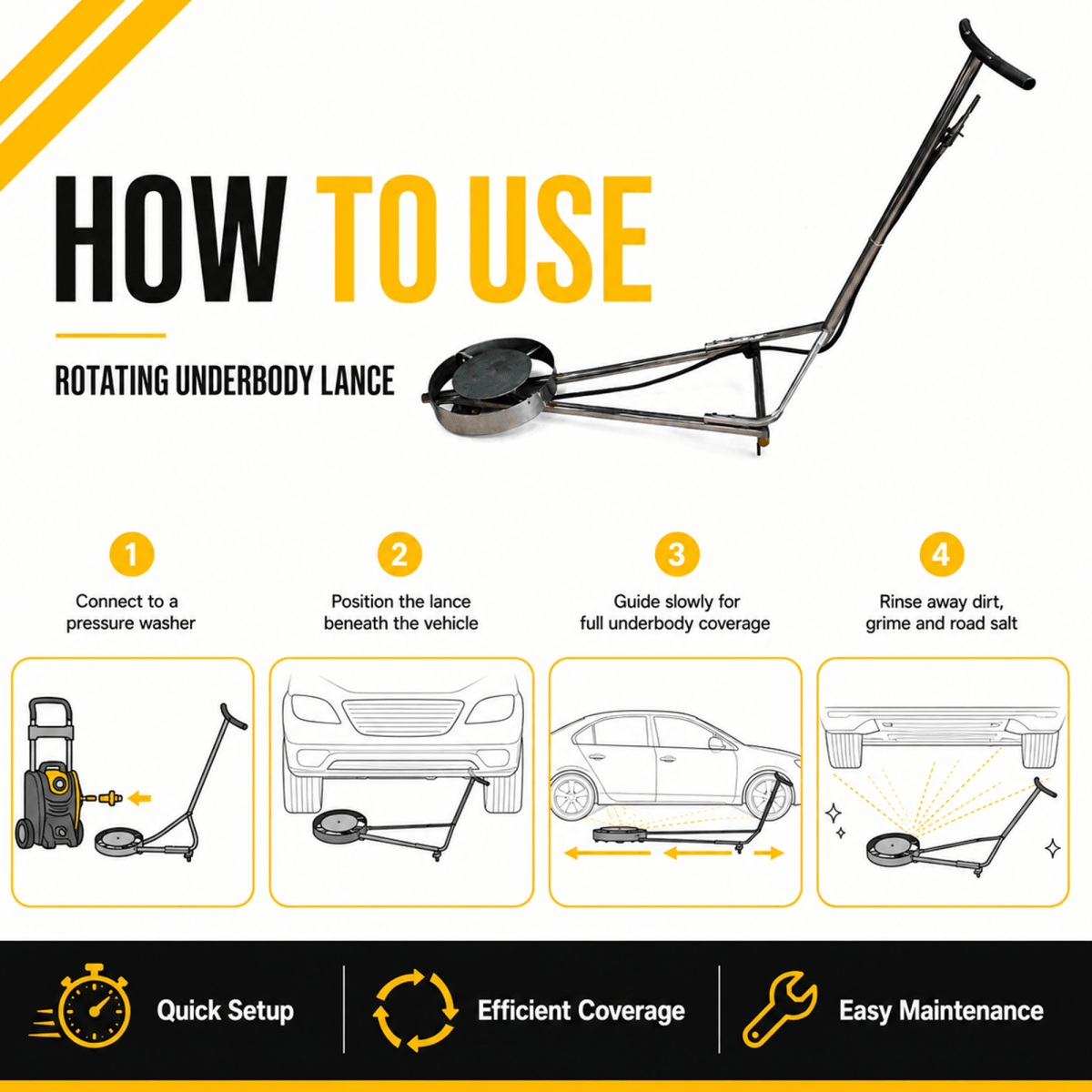 Manmachineworks Rotating Underbody Lance for Effective Cleaning - Detailing Essentials