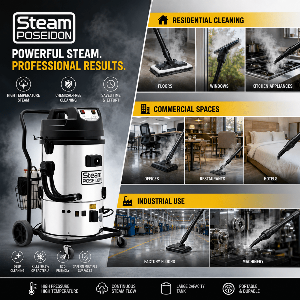 Manmachineworks Steam Poseidon High - performance Cleaning System - Detailing Essentials