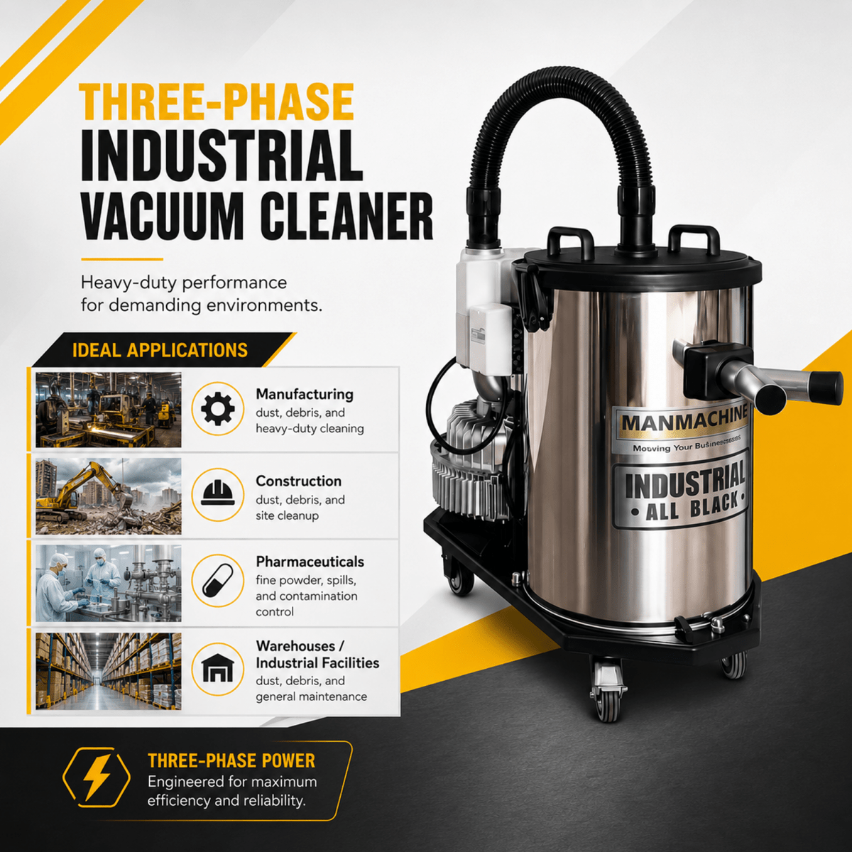 Manmachineworks Three - phase Industrial Vacuum Cleaner - Detailing Essentials