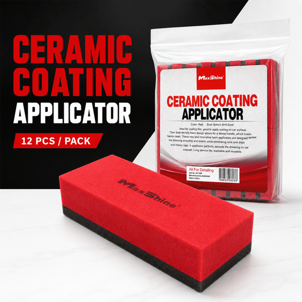 Maxshine Ceramic Coating Applicator (12 Pieces Per Pack) And Applicator For Professional Detailing Tools - Detailing Essentials