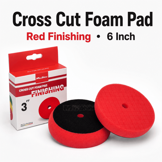 MaxShine Cross Cut Foam Pad Red Finishing | 3 Inch, 5 Inch & 6 Inch - Detailing Essentials