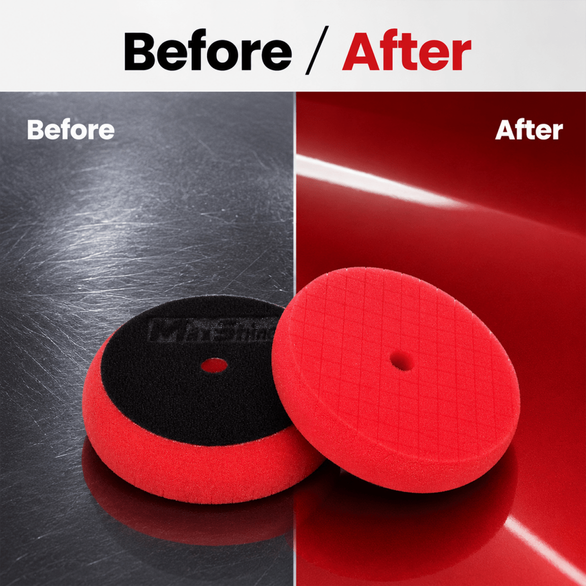 MaxShine Cross Cut Foam Pad Red Finishing | 3 Inch, 5 Inch & 6 Inch - Detailing Essentials