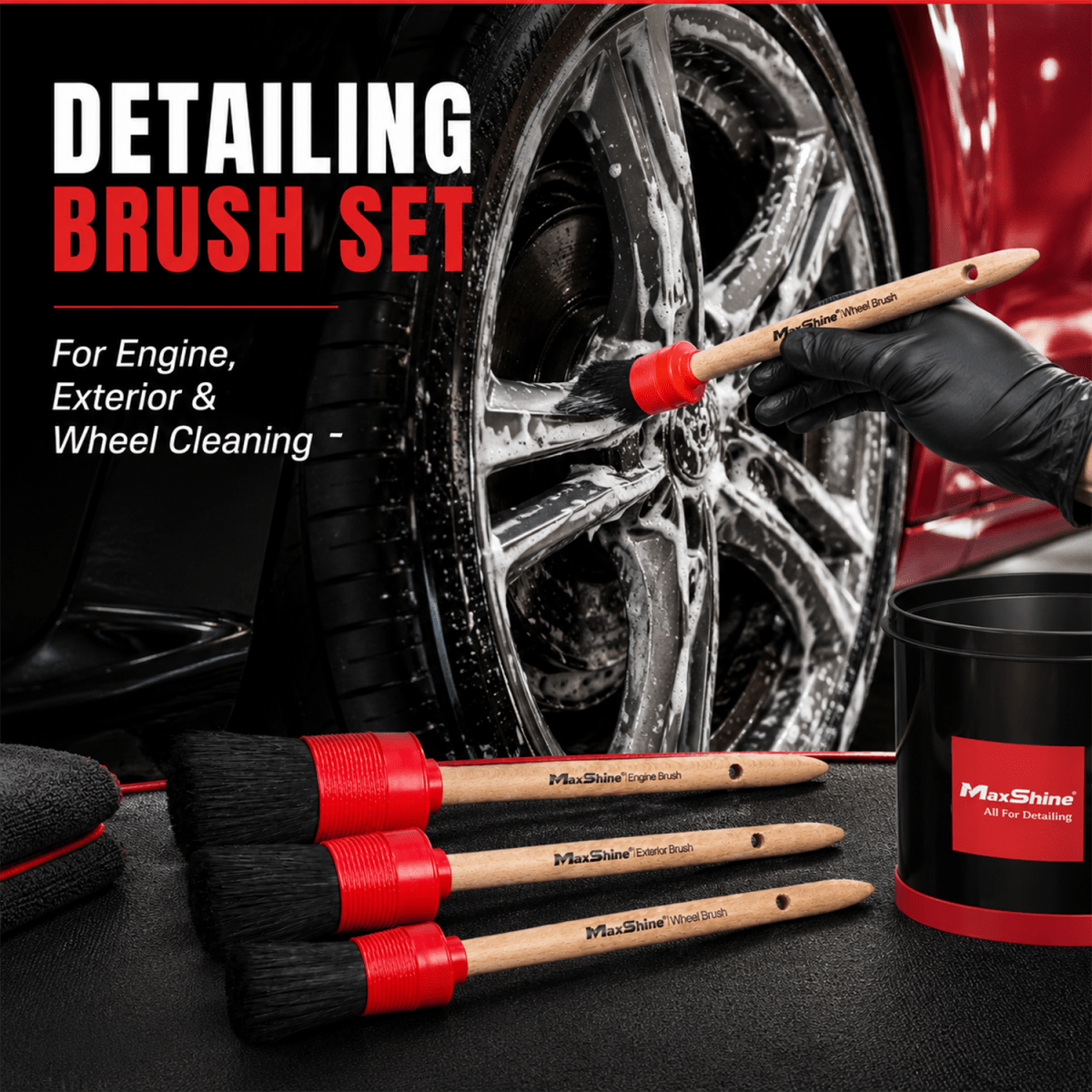 Maxshine Detailing Brush Set - 3 Pack - Detailing Essentials