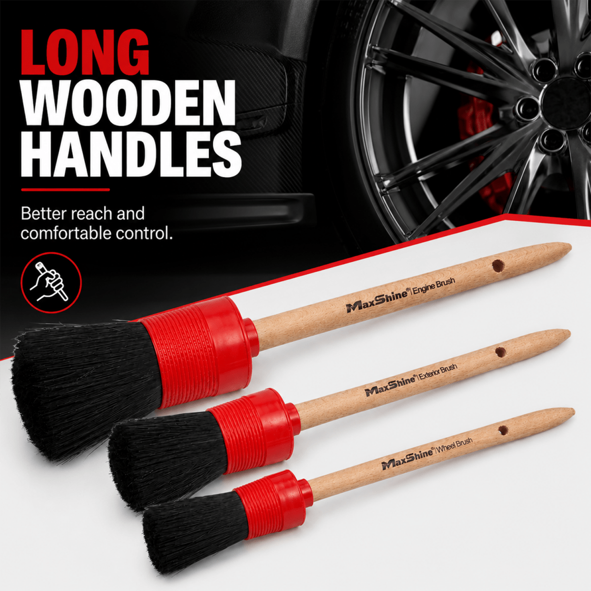 Maxshine Detailing Brush Set - 3 Pack - Detailing Essentials