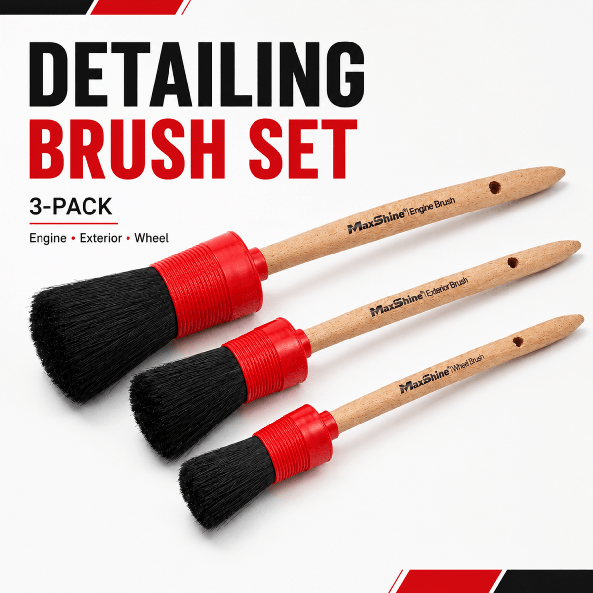 Maxshine Detailing Brush Set - 3 Pack - Detailing Essentials