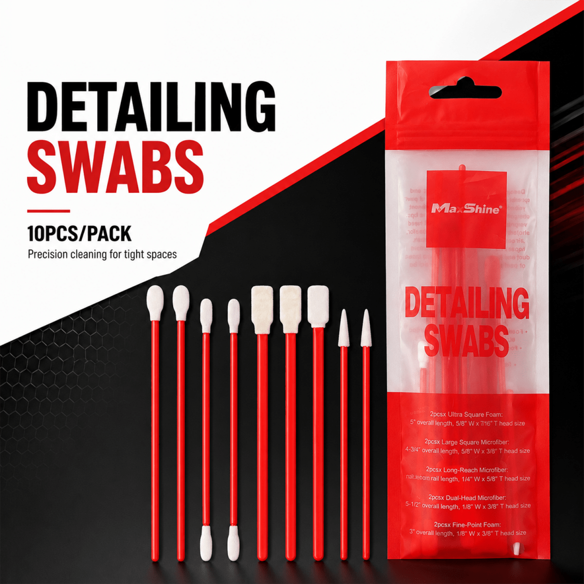 Maxshine Detailing Swabs - 10PCS/Pack And Swabs For Professional Detailing Tools - Detailing Essentials