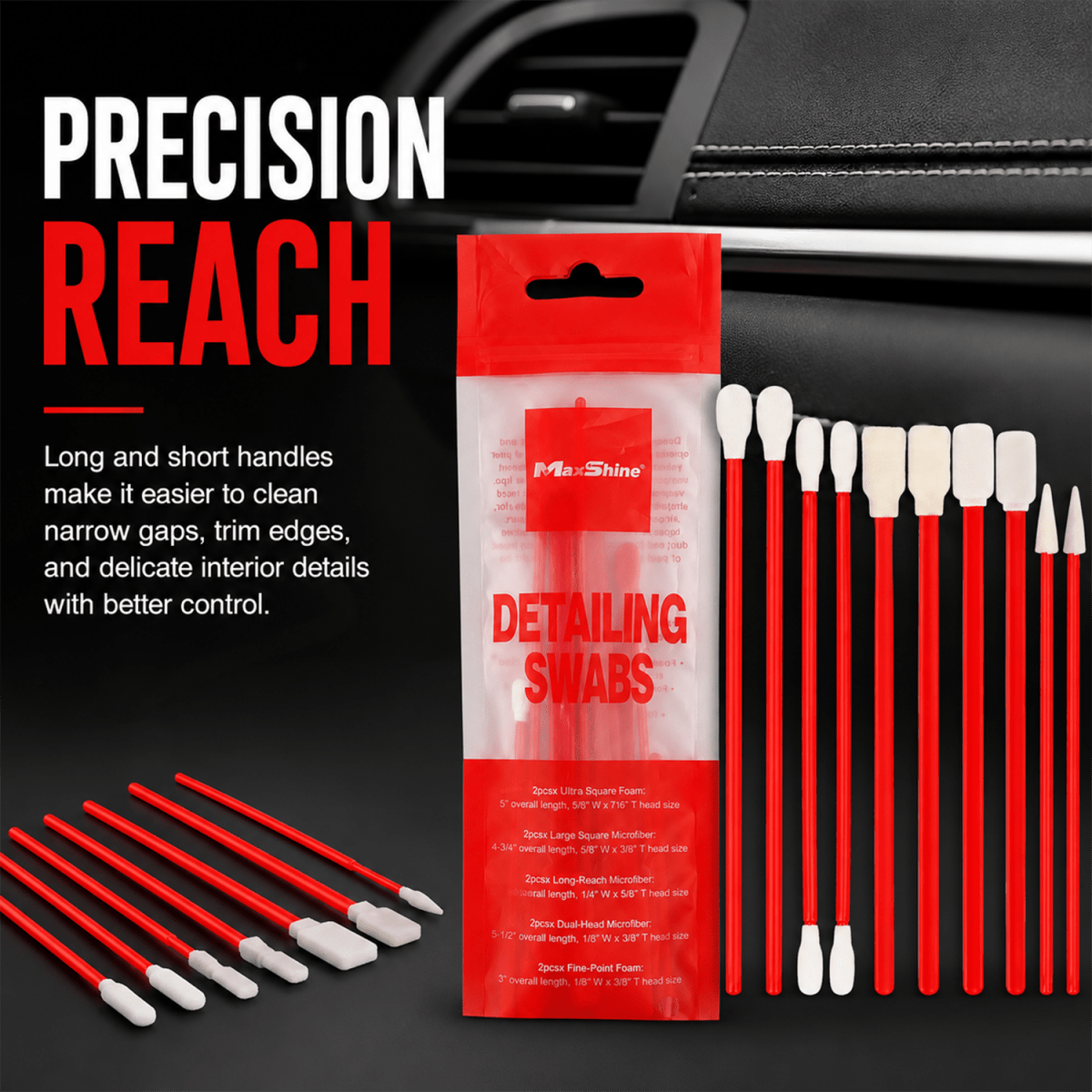 Maxshine Detailing Swabs - 10PCS/Pack And Swabs For Professional Detailing Tools - Detailing Essentials