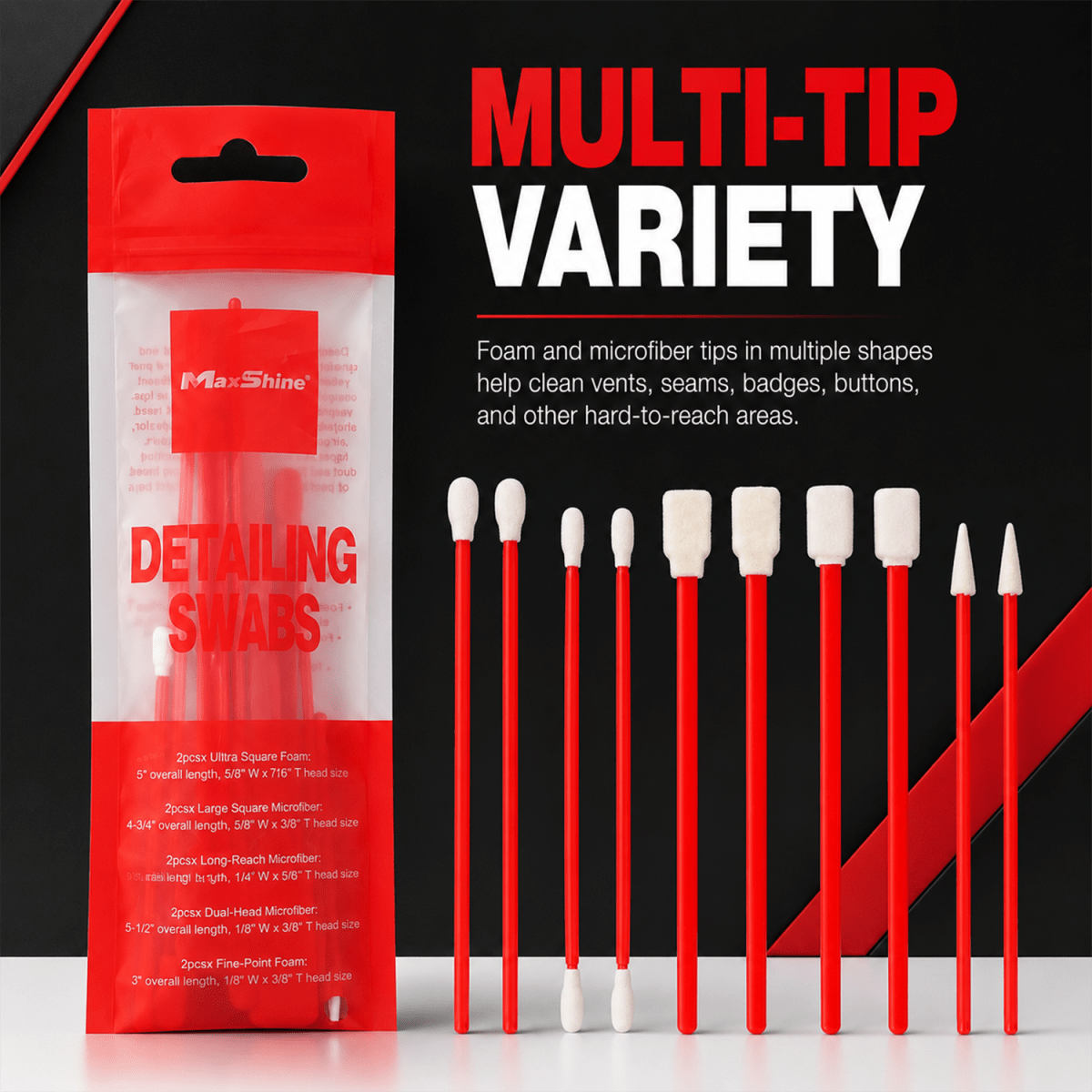 Maxshine Detailing Swabs - 10PCS/Pack And Swabs For Professional Detailing Tools - Detailing Essentials