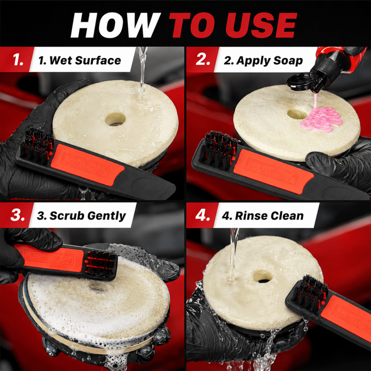 Maxshine Foam Pad Cleaning Brush And Pad Removal Tool And Brush For Professional Detailing Tools - Detailing Essentials