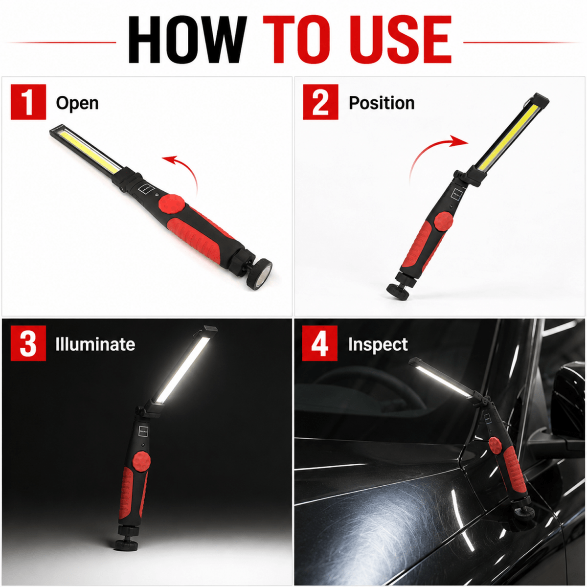 Maxshine Foldable Paint Inspection Light/swirl Finder And Swirl Finder For Professional Detailing Tools - Detailing Essentials