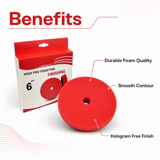 MaxShine High Pro Red Foam Finishing Pad | 5.2 Inch & 6.2 Inch - Detailing Essentials