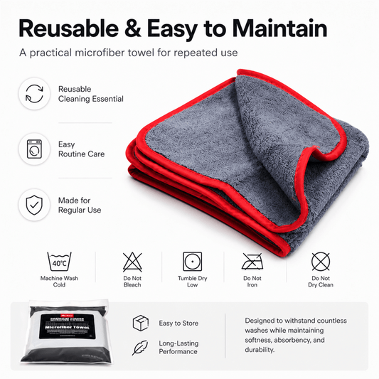 MaxShine Microfiber Towel 600 GSM | 40x40cm Detailing Cloth - Pack of 3 - Detailing Essentials