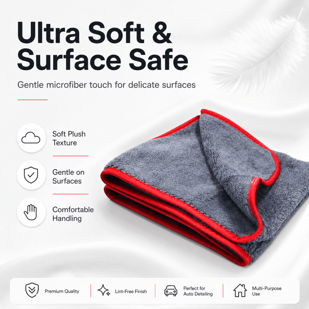 MaxShine Microfiber Towel 600 GSM | 40x40cm Detailing Cloth - Pack of 3 - Detailing Essentials