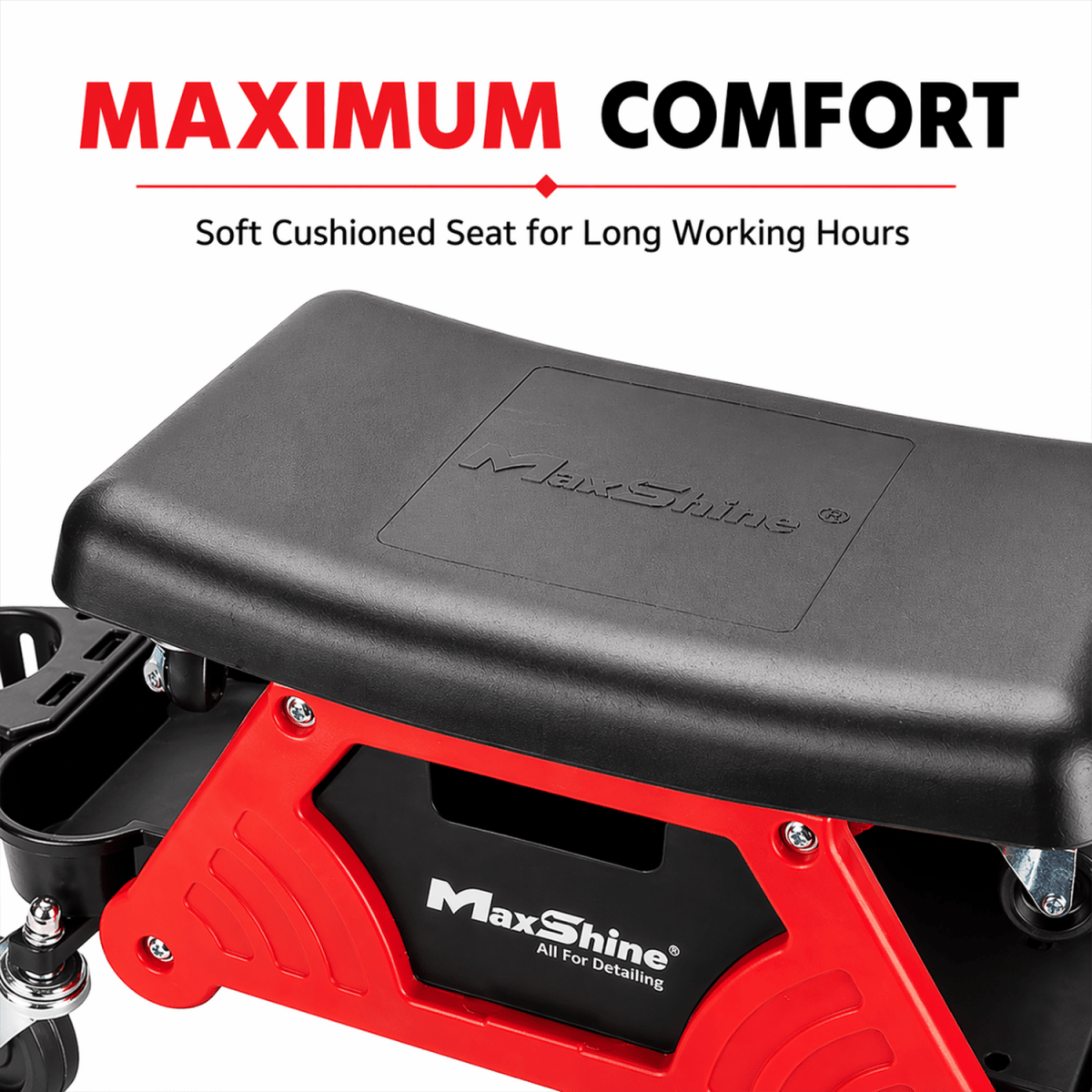 Maxshine New Creeper II With Soft Cushion - 2 Bottle Holders And Creeper For Professional Machine And Tools - Detailing Essentials