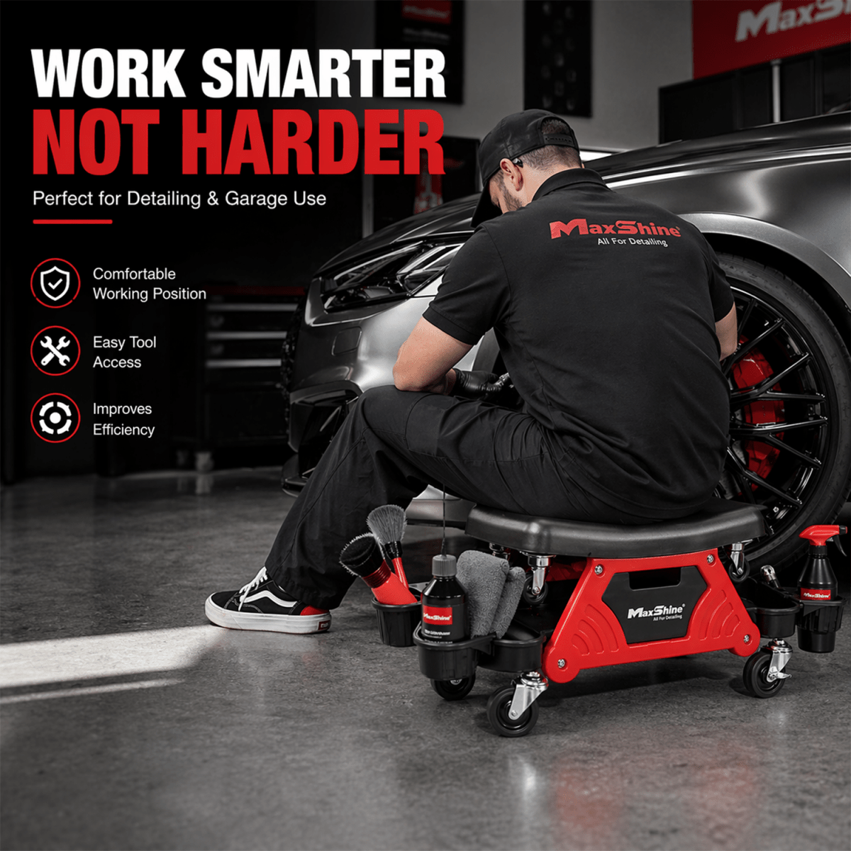 Maxshine New Creeper II With Soft Cushion - 2 Bottle Holders And Creeper For Professional Machine And Tools - Detailing Essentials
