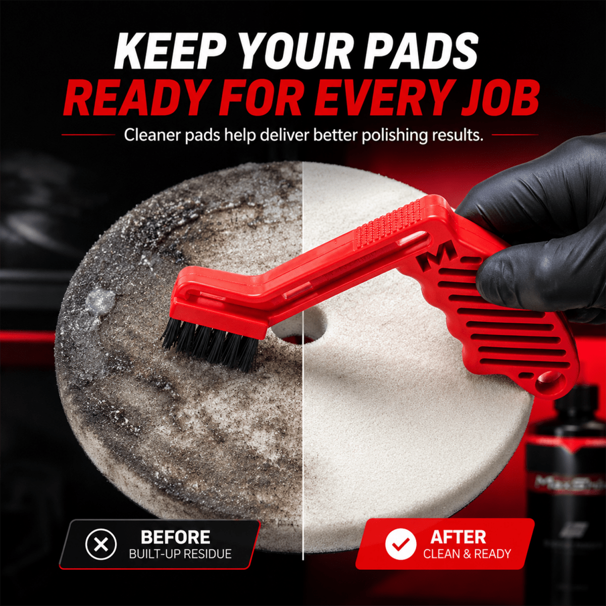 Maxshine Pad Conditioning Brush And Brush For Professional Detailing Tools - Detailing Essentials