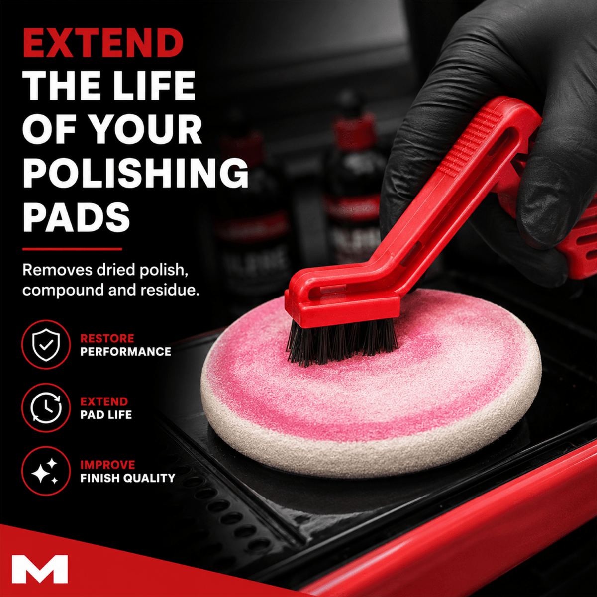 Maxshine Pad Conditioning Brush And Brush For Professional Detailing Tools - Detailing Essentials