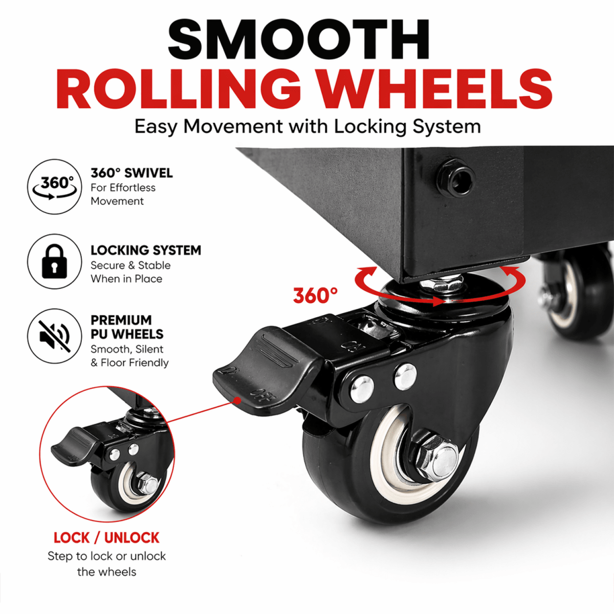 Maxshine Premium Detailing Rolling Trolley And Mobile Storage For Car Detailing Tools - Detailing Essentials