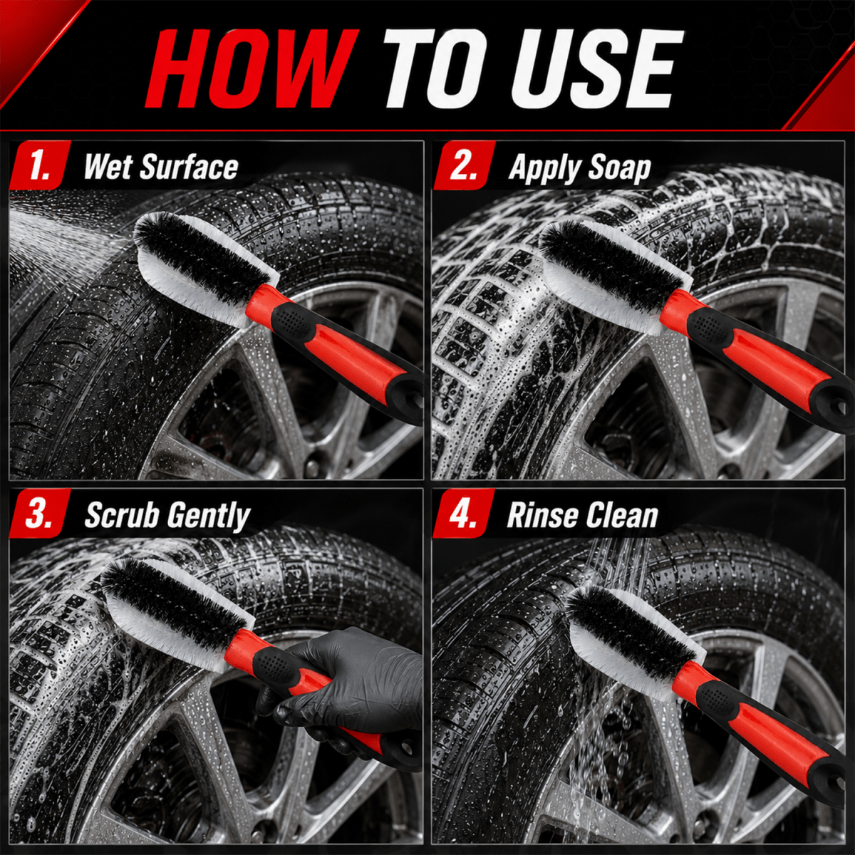 Maxshine Premium Tire Cleaning Brush For Heavy - duty Detailing - Detailing Essentials