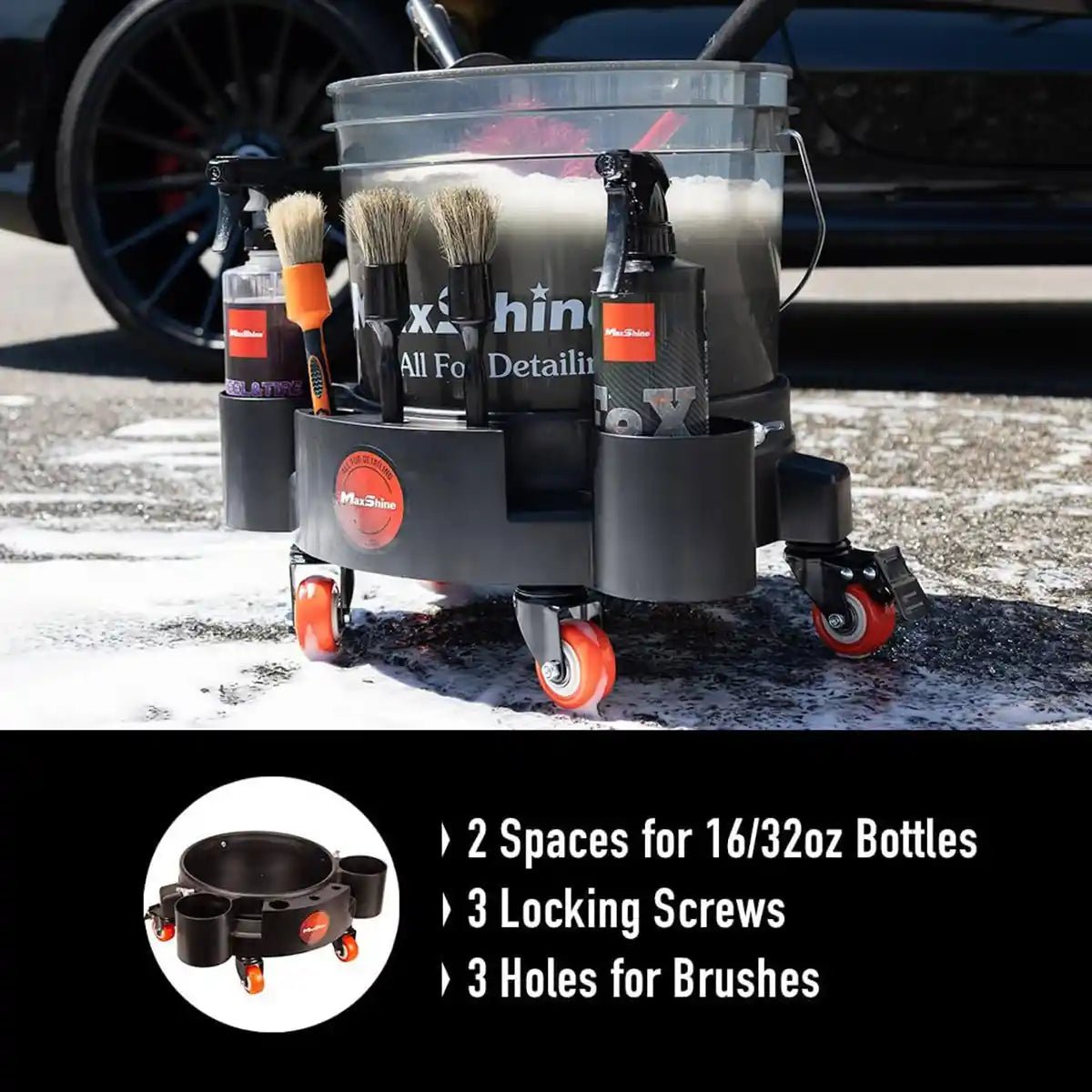 Maxshine Rolling Bucket Dolly And Dolly For Professional Machine And Tools - Detailing Essentials