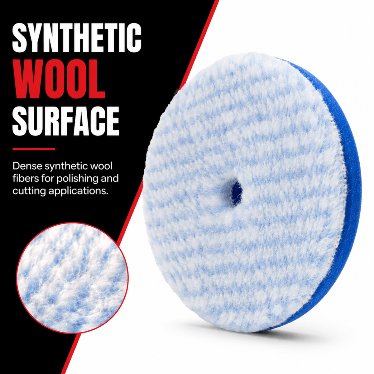 Maxshine Synthetic Wool Cutting Pad - 6 Inch And Wool Pad For Professional Detailing Tools - Detailing Essentials