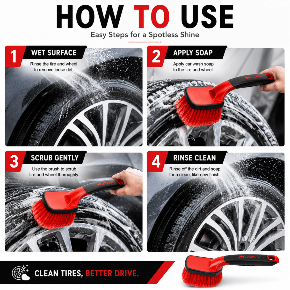 Maxshine Tire Brush - Detailing Essentials