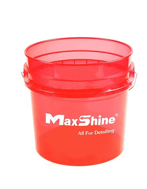 MaxShine Transparent Detailing Bucket with Sand Killer Grit Guard | 3.5 Gallon Car Wash Bucket - Detailing Essentials