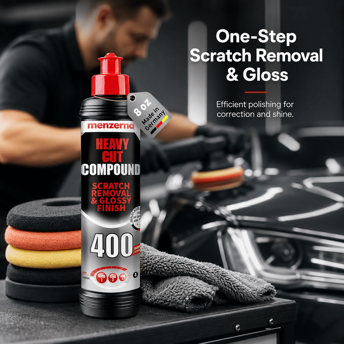 Menzerna Heavy Cut Compound 400 for Automotive Polishing - Detailing Essentials