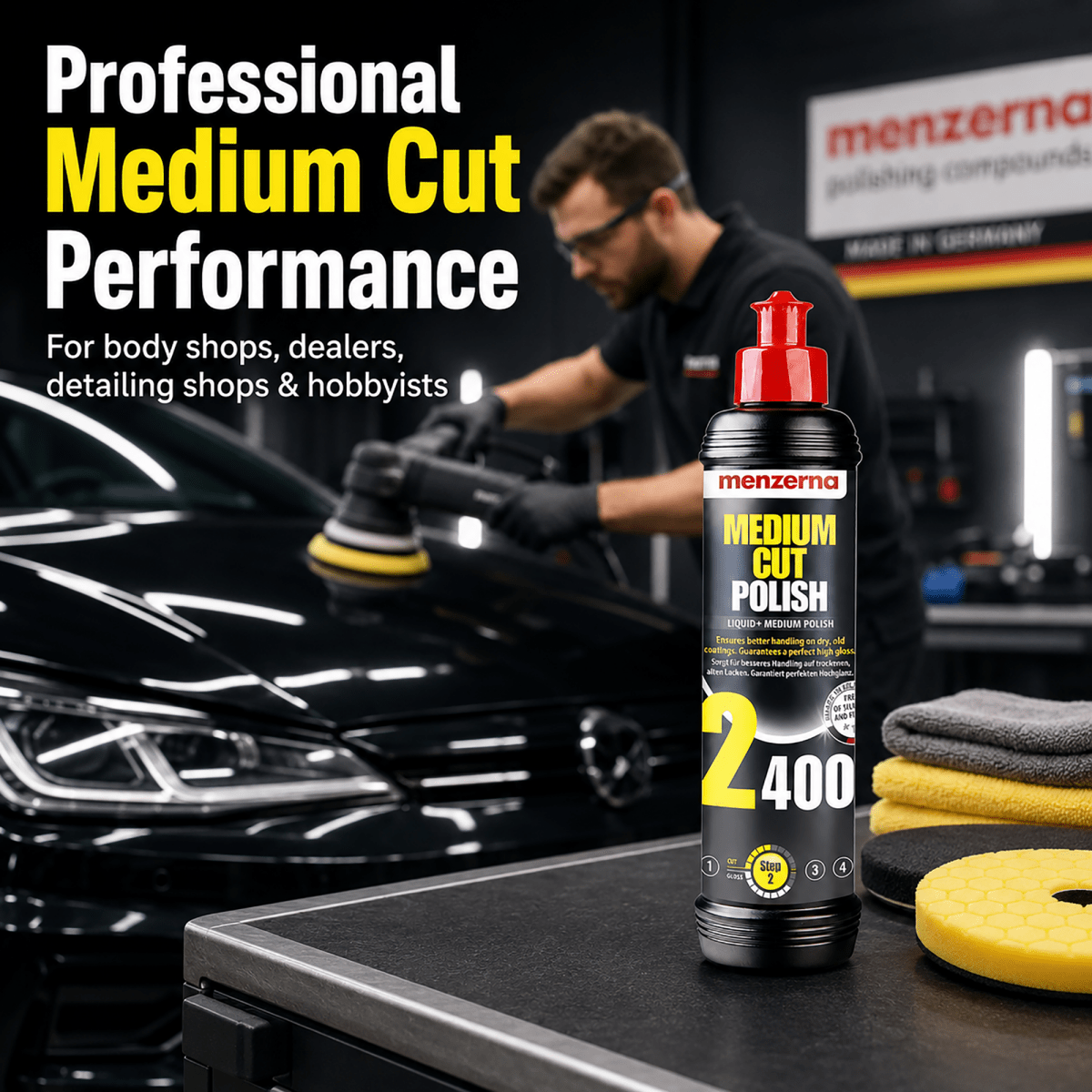 Menzerna Medium Cut Polish 2400 for Car Detailing - Detailing Essentials