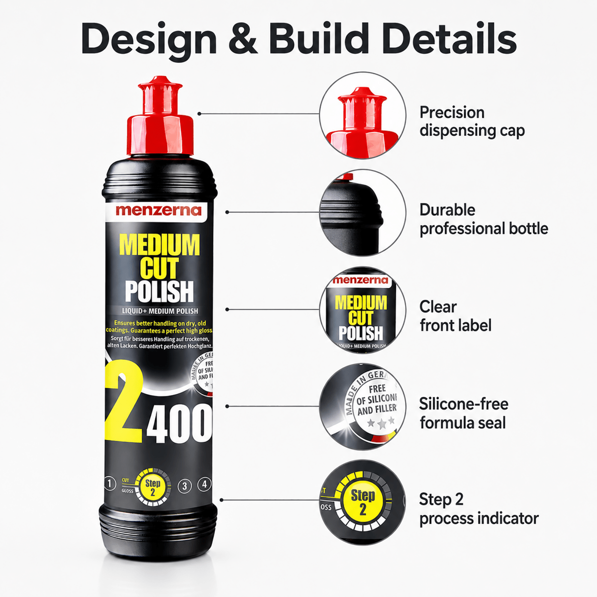 Menzerna Medium Cut Polish 2400 for Car Detailing - Detailing Essentials