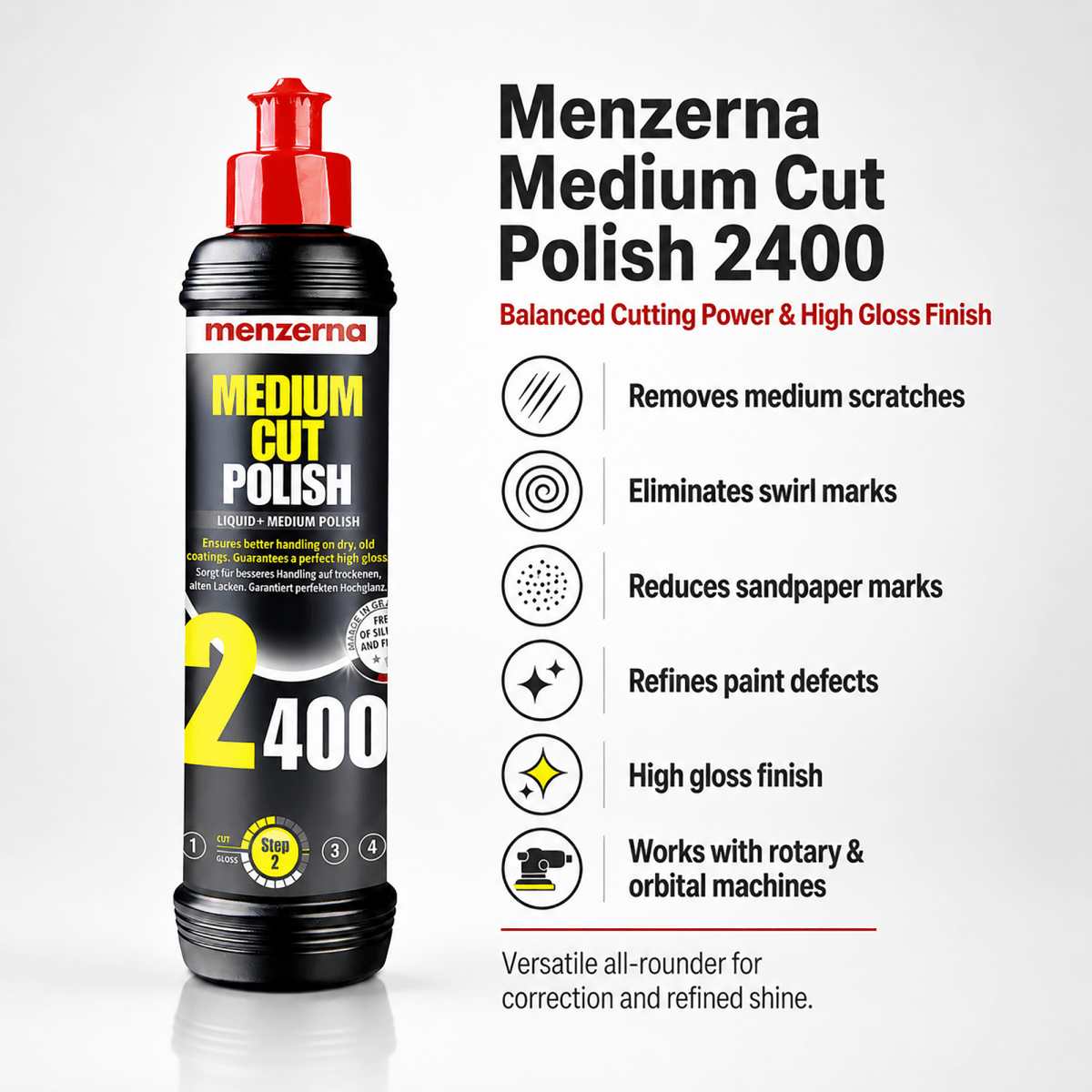 Menzerna Medium Cut Polish 2400 for Car Detailing - Detailing Essentials