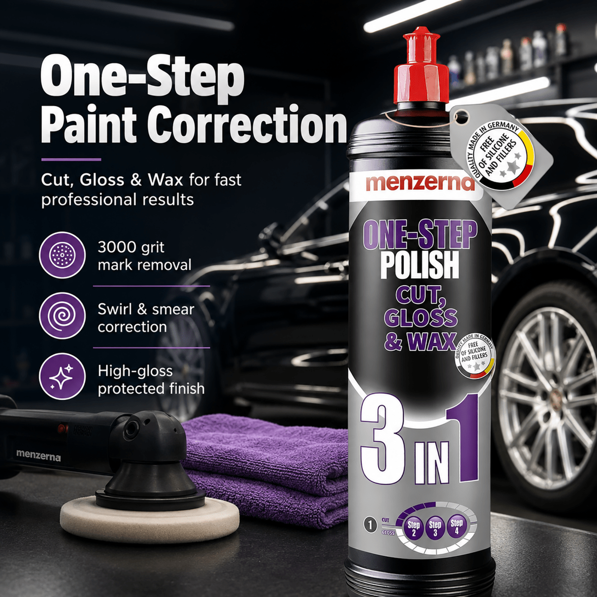 Menzerna One - step Polish 3 in 1 for Effective Car Detailing - Detailing Essentials