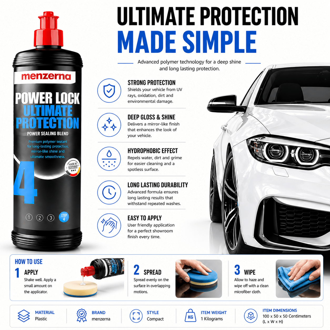 Menzerna Power Lock Ultimate Protection for Long - Lasting Shine - Detailing Essentials
