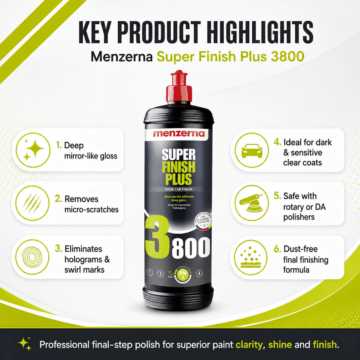 Menzerna Super Finish Plus 3800 - High Gloss Polish - Detailing Essentials