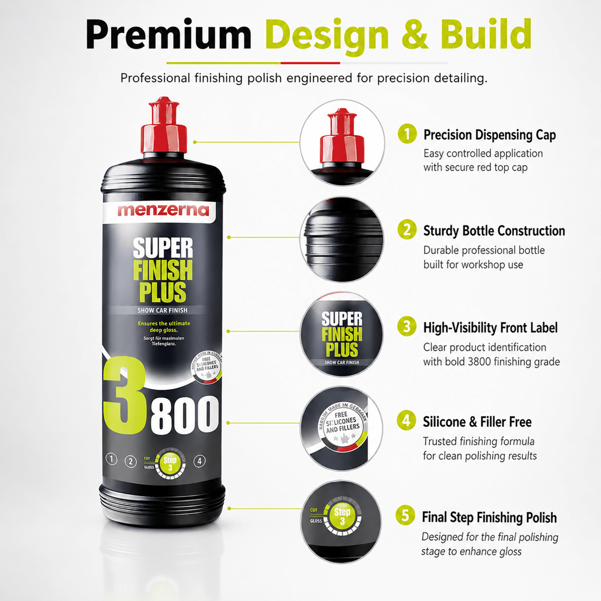 Menzerna Super Finish Plus 3800 - High Gloss Polish - Detailing Essentials